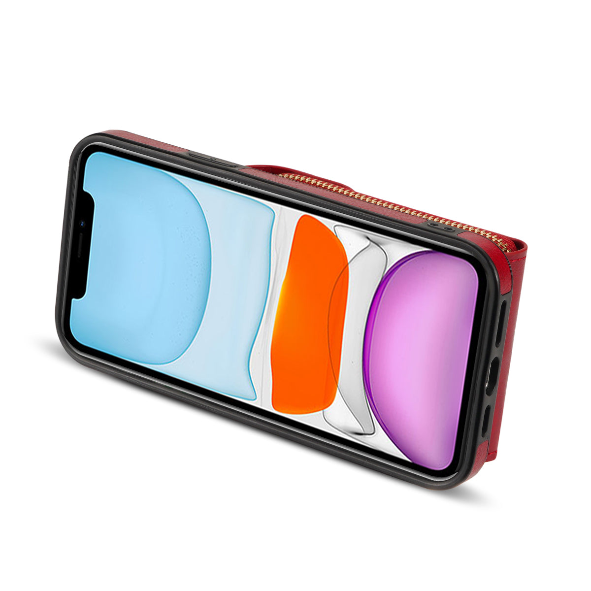 For iPhone 11 6.1 inch PU Leather Coated TPU Card Slot Phone Case Kickstand Crossbody Zipper Cover For iPhone 11 6.1 inch PU Leather Coated TPU Card Slot Phone Case Kickstand Crossbody Zipper Cover